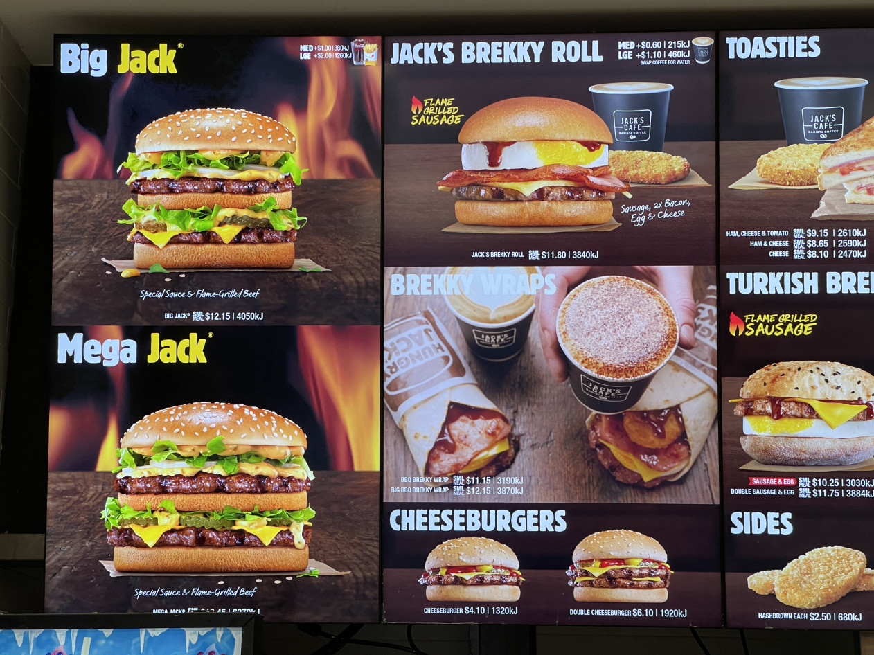 photo of the Hungry Jack's menu for May 2024