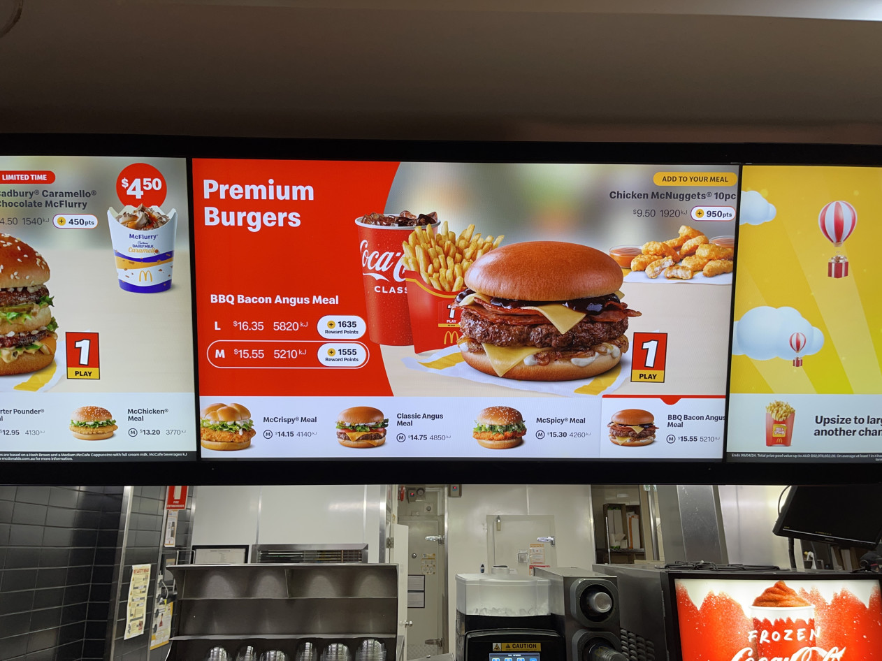 photo of the McDonald's menu for May 2024