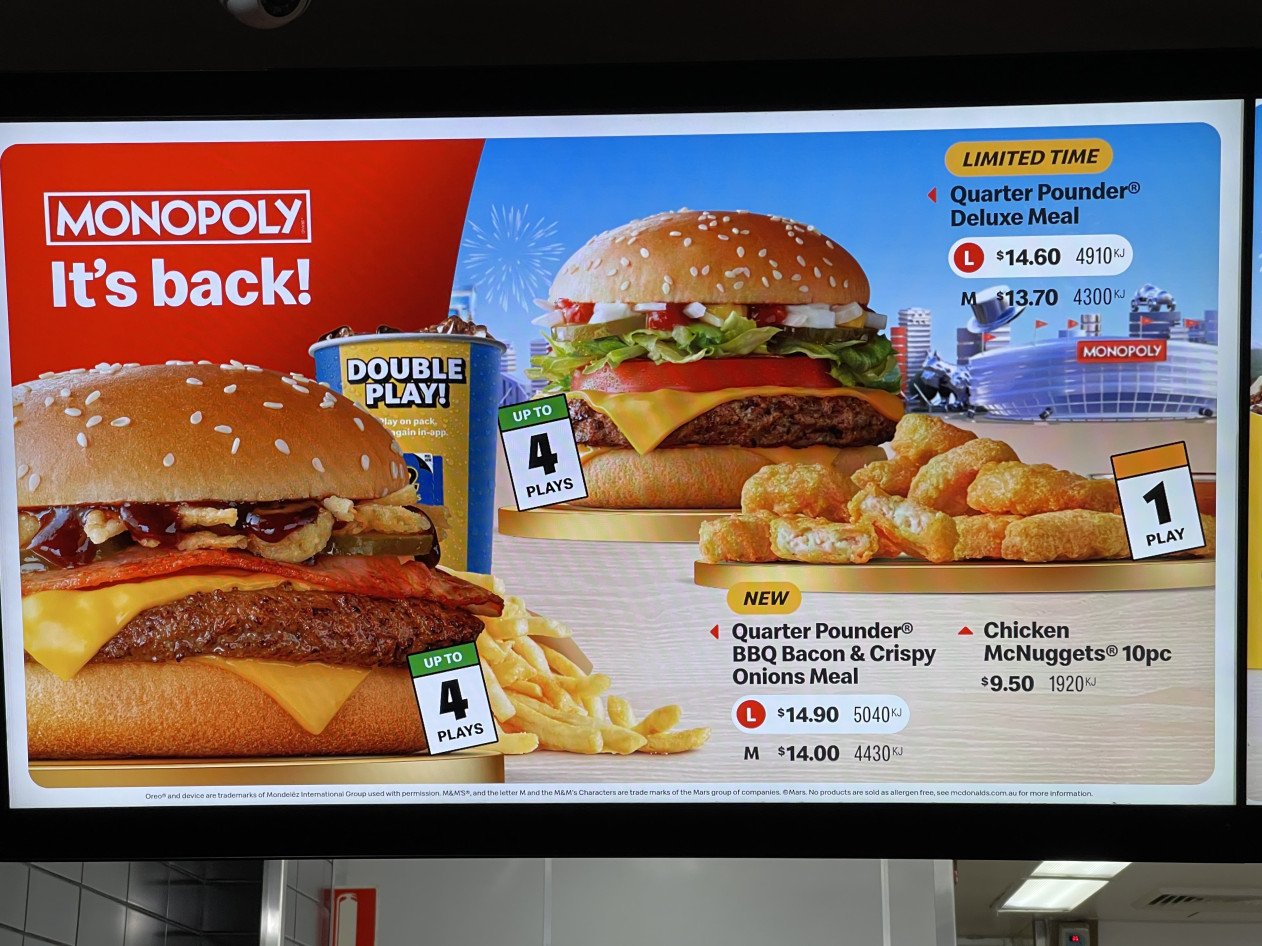 photo of the McDonald's menu for October 2024